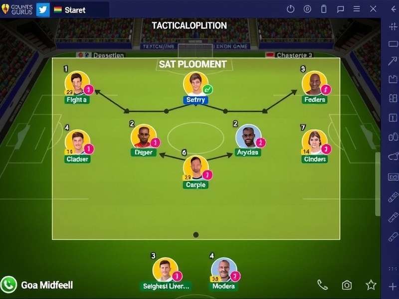 Goa Midfield Gurus gameplay screenshot showing tactical formation